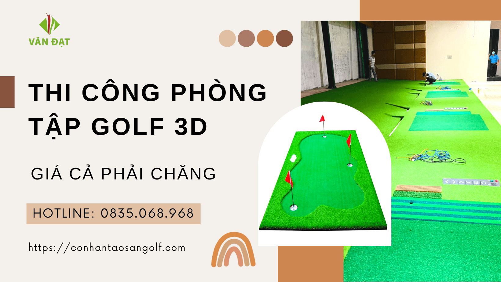 Thi công phòng tập golf 3D giá cả phải chăng